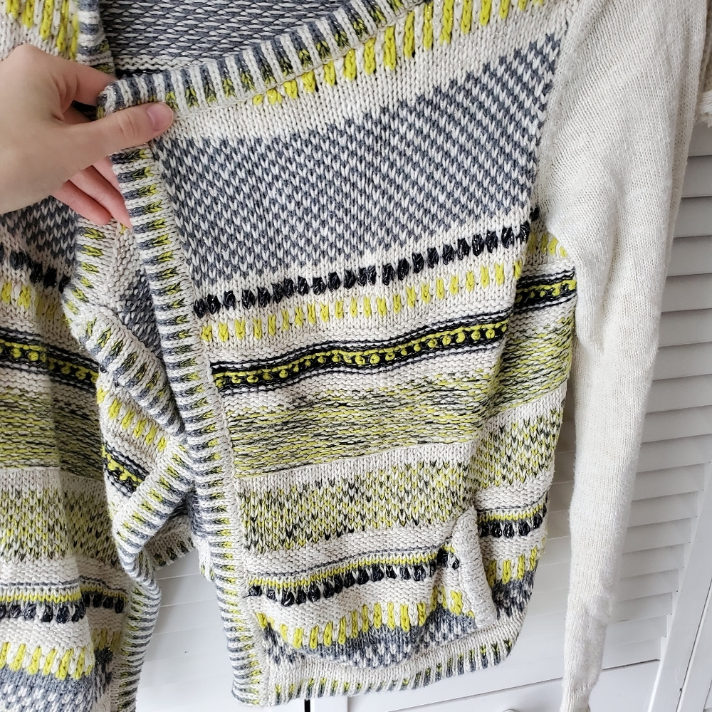 ANTHRO MOTH Chaux Metallic Knit Cardigan Sweater M - Picture 3 of 6